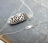 Pine cone bridesmaid necklace on sterling silver chain