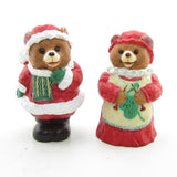 Mr. and Mrs. Claus brown teddy bear Merry Miniature figurines