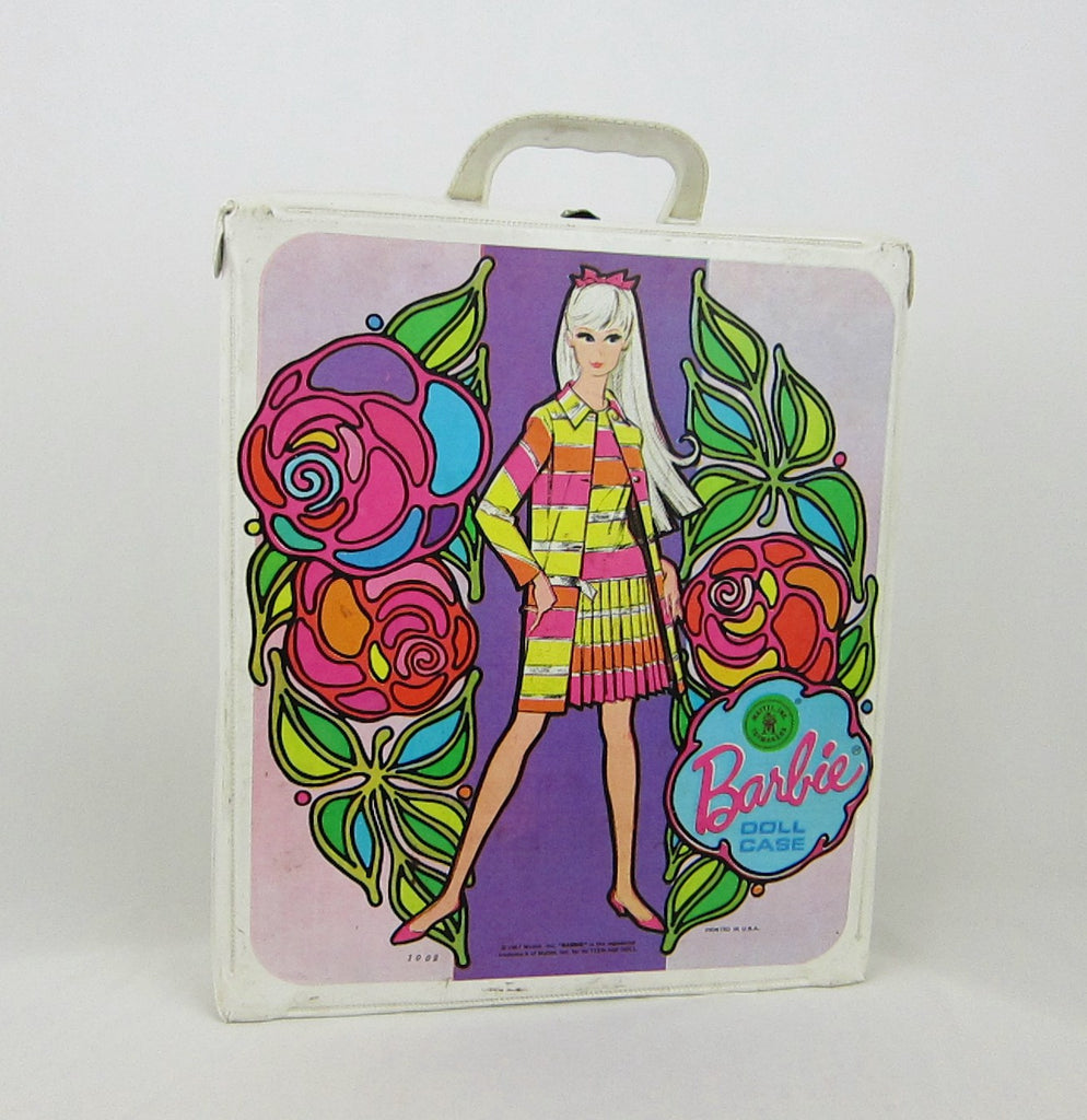 Vintage 1967 Barbie Doll Carrying Case White All That Jazz Design and Flowers