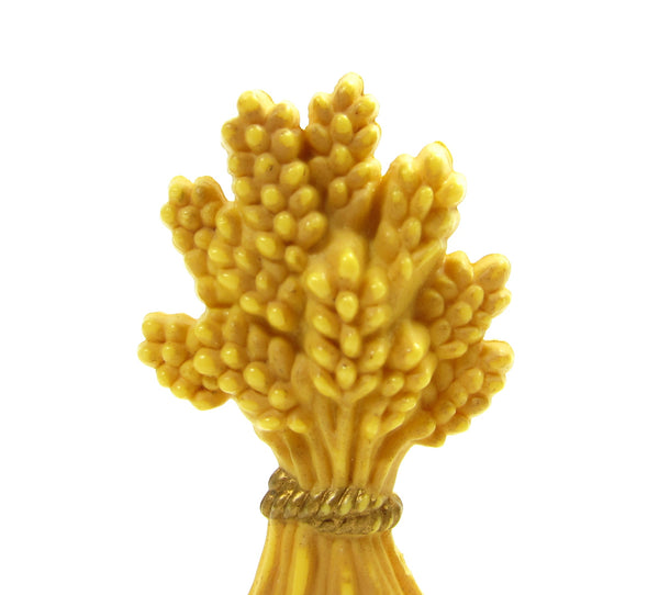 Wheat Sheaf Pin Vintage Hallmark Lapel Brown Eyed Rose