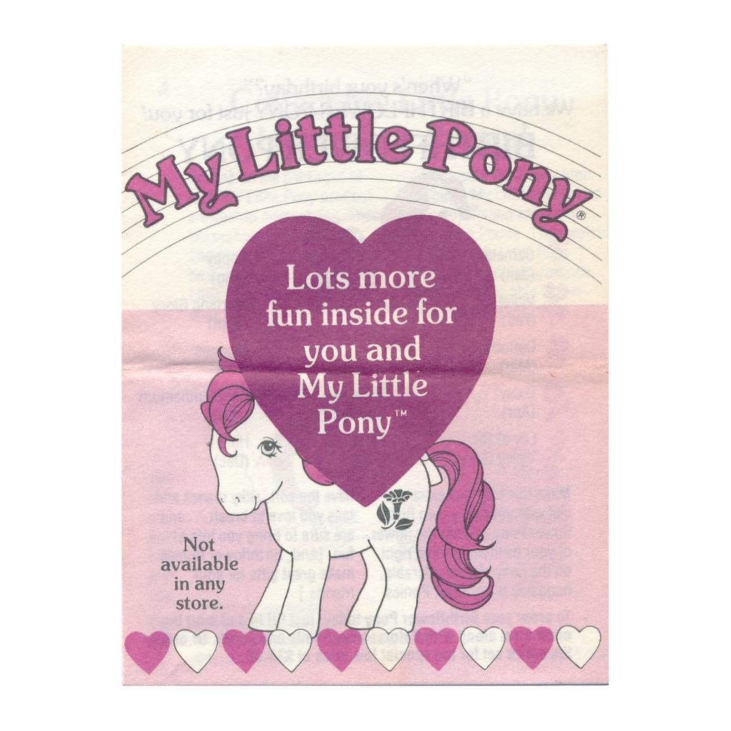 My Little Pony Vintage Birthflower Ponies & Fan Club Special Order Mail Offer Booklet