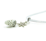 Pinecone and Snowflake Pendant Necklace