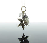 Pine Cone and Snowflake Charm Necklace