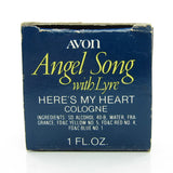 Vintage Avon Angel Song with Lyre Here's My Heart cologne box