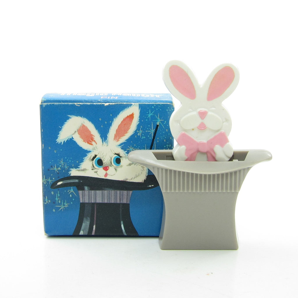 Magic Rabbit Pin Vintage Avon 1975 Bunny in Top Hat Plastic Brooch