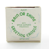 Avon Rain or Shine Greeting candle with spice garden fragrance