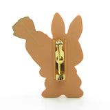 Hallmark brown bunny rabbit with carrot lapel pin