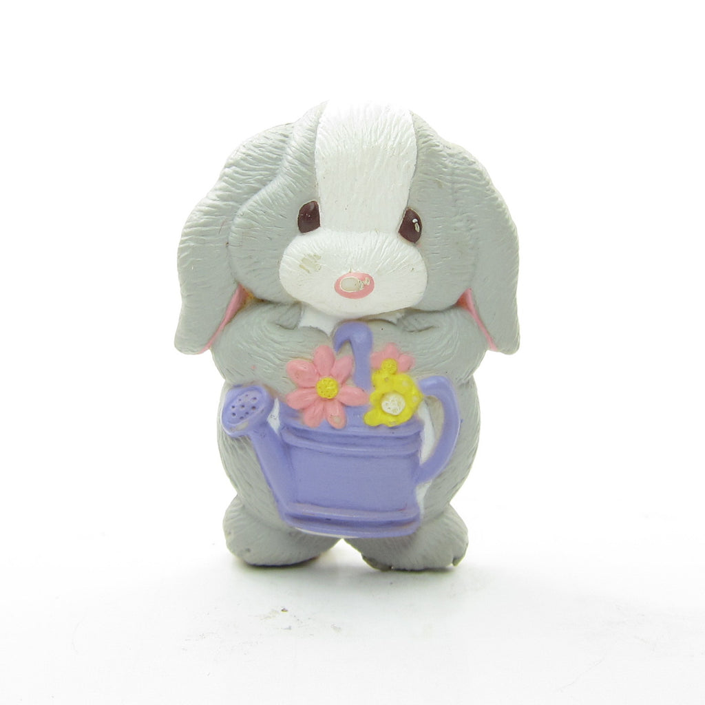Bunny with Watering Can and Flowers Vintage Hallmark Spring Lapel Pin