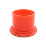 Red plastic canister without lid