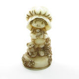 Vintage Hallmark girl with bird, cat and flowers figural candle