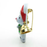 Hallmark mouse in santa hat with jingle bell lapel pin