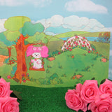 Poochie Playscene cardboard backdrop and vinyl play pieces