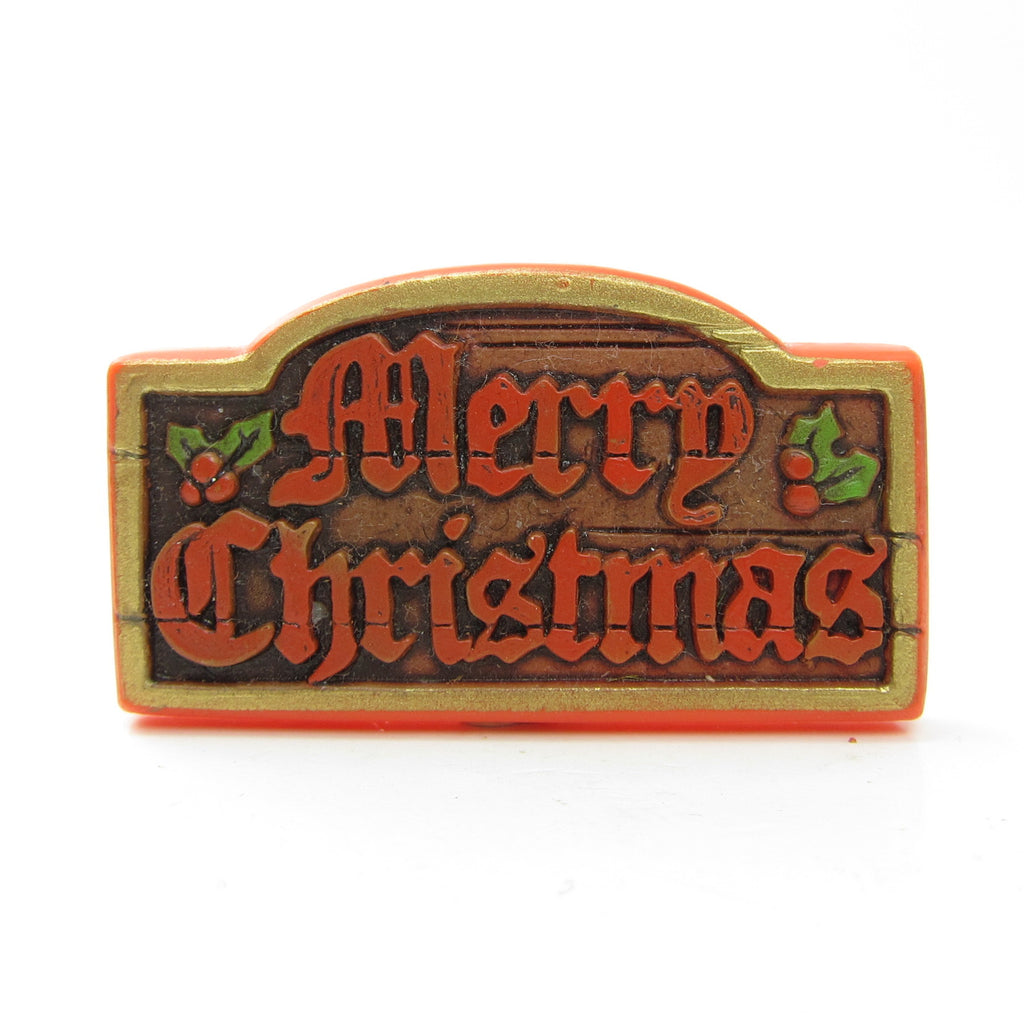 Merry Christmas Pin Vintage Hallmark Sign Lapel