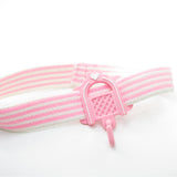 Pink and white striped elastic garter belt from Charmkins Rosie Raccoon set