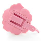 Pink flower pocket clip with brown spots