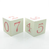 Pink and white number date blocks for perpetual calendar