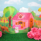 Poochie Playscene cardboard backdrop and vinyl play pieces