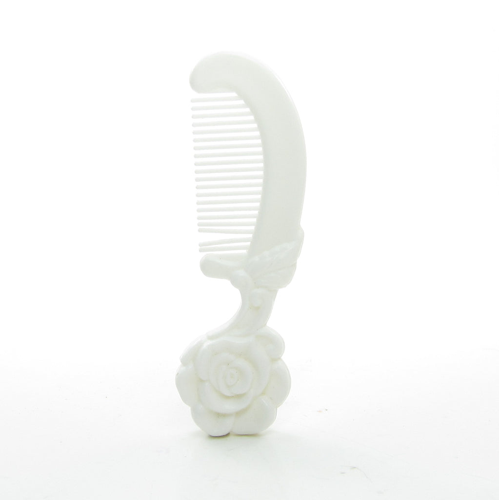 White Rose Petal Place Vintage Hair Comb from Daffodil Doll