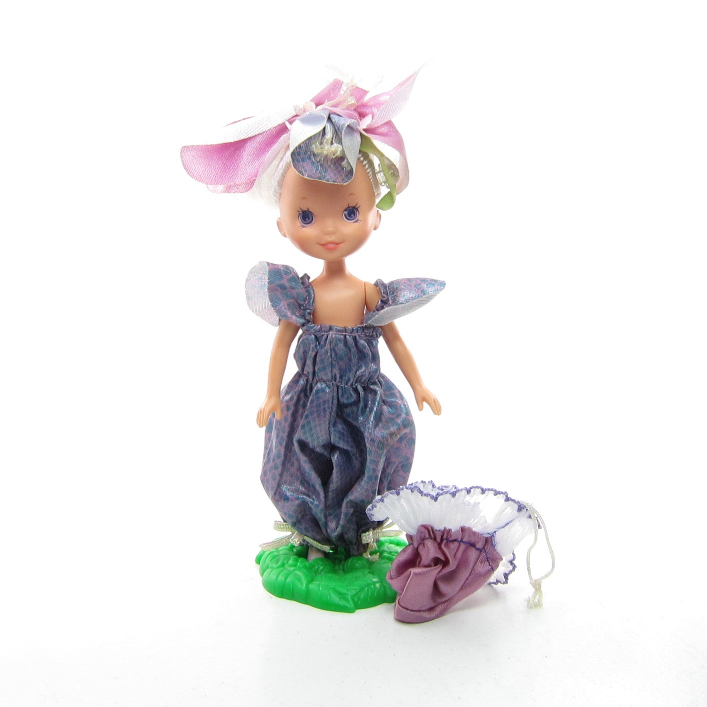 Orchid Rose Petal Place Doll with Hat, Purse, and Doll Stand | Brown Eyed Rose Orchid Rose Petal Place Doll with Hat, Purse, and Doll Stand | Brown Eyed Rose