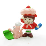 Strawberry Shortcake with Custard on a Sailboat miniature figurine 