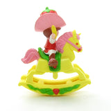 Strawberry Shortcake on a rocking horse deluxe miniature figurine set