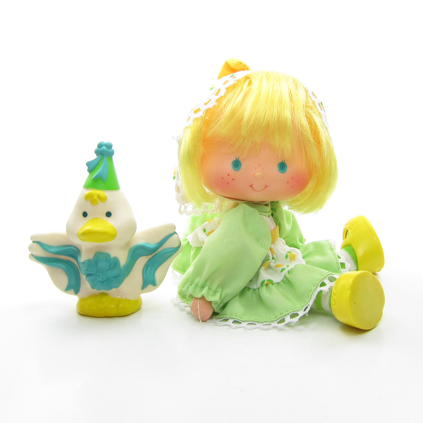 Mint Tulip Party Pleaser Doll with Marsh Mallard Duck Pet | Brown Eyed Rose