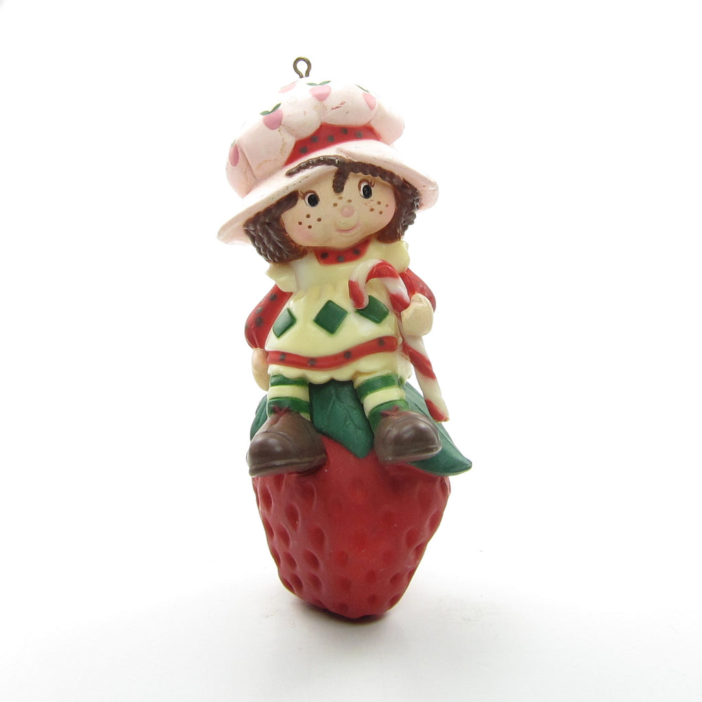 Strawberry Shortcake Ornament Vintage Christmas Tree Decoration with Candy Cane