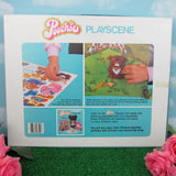 Poochie Playscene cardboard backdrop and vinyl play pieces