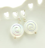 White Moon Sterling Silver Earrings