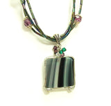 Purple Stained Glass Soldered Pendant Necklace