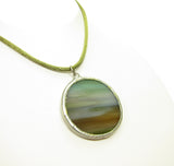 Mother Earth Stained Glass Pendant Necklace