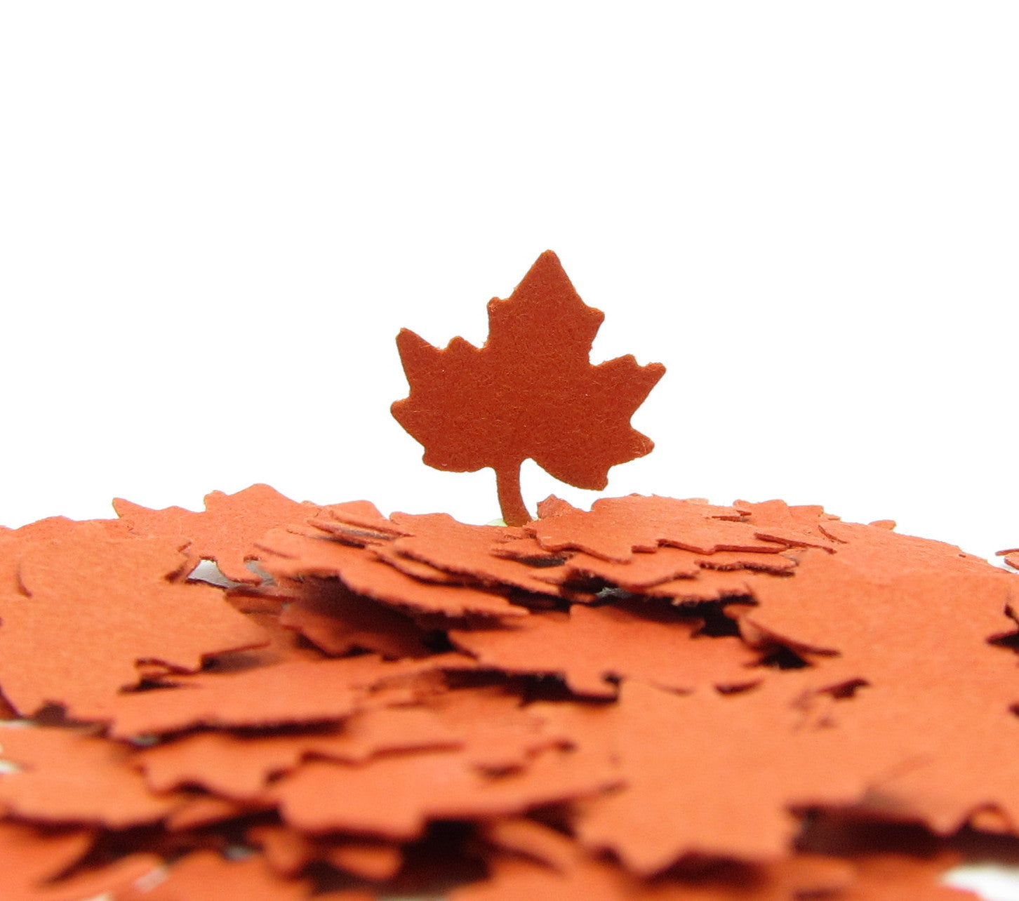 Rust orange maple leaf confetti