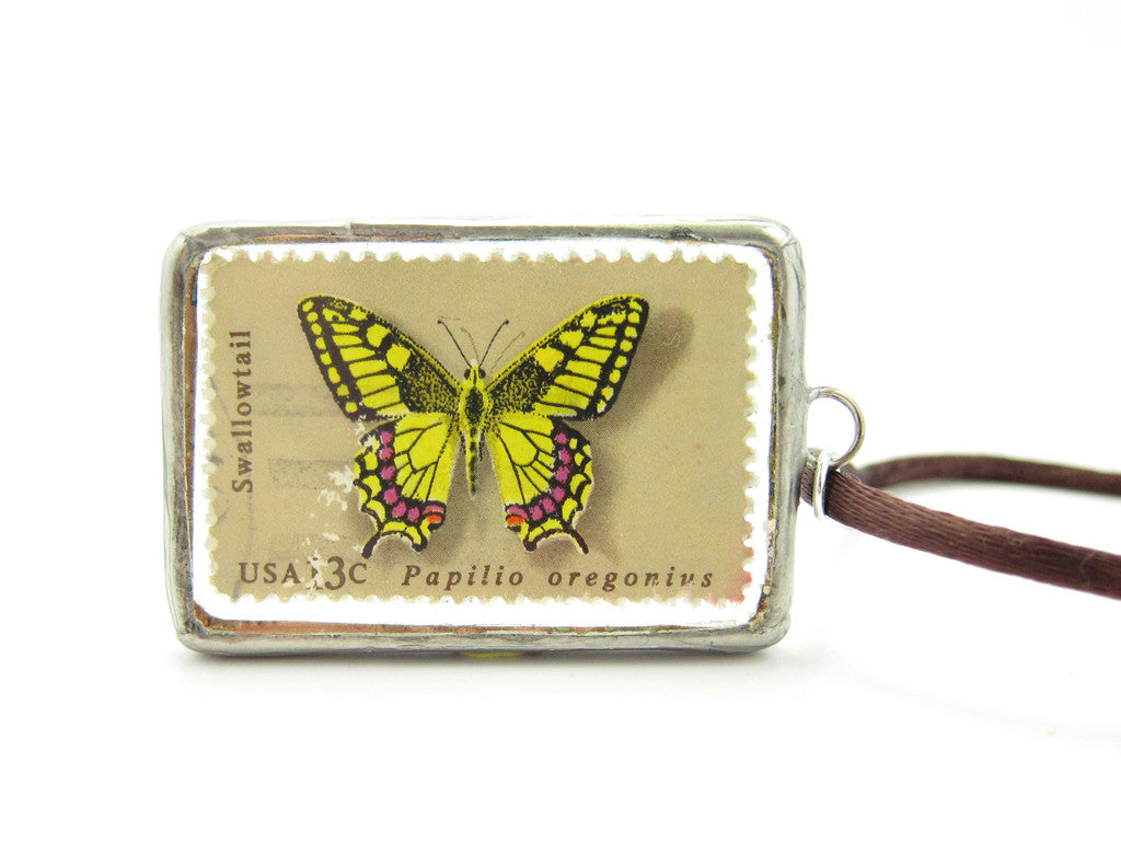 Butterfly Stamp Necklace Soldered Pendant