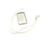 Dusty Miller Botanical Soldered Glass Pendant Necklace