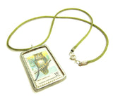 Owl Postage Stamp Necklace