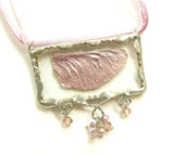 Pink Fairy Wing Necklace with Crystals
