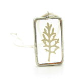 Dusty Miller Botanical Soldered Glass Pendant Necklace