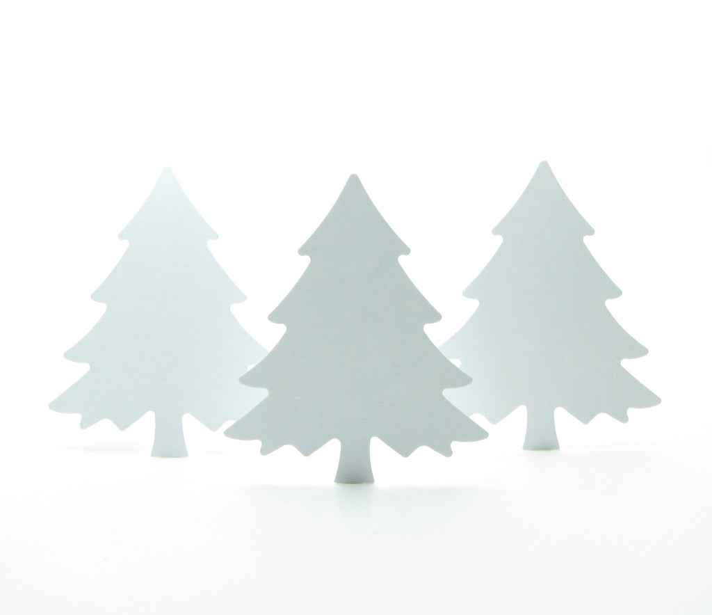 Tree Paper Die Cut shapes Large White Christmas Holiday Fir Tree