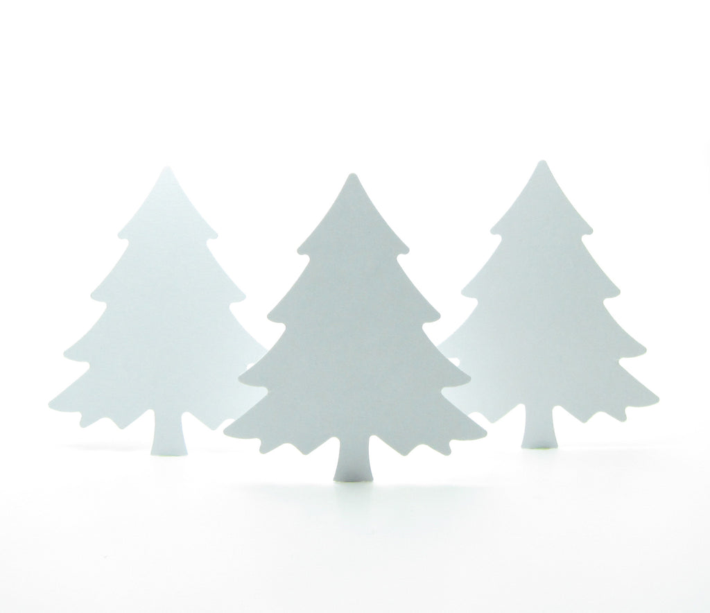 Tree Paper Die Cut shapes Large White Christmas Holiday Fir Tree