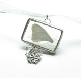 White Winter Fairy Wing Soldered Pendant Necklace