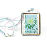 Haiti Postage Stamp Soldered Pendant Necklace