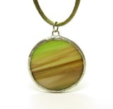 Mother Earth Stained Glass Pendant Necklace