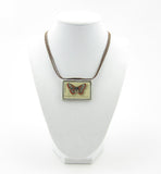 Soldered Pendant Necklace with Butterfly Postage Stamps