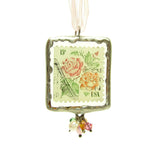 Rose Postage Stamp Soldered Pendant Necklace