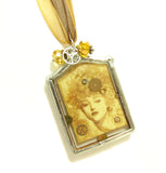 Soldered Pendant Necklace with Art Nouveau Steampunk Debutante