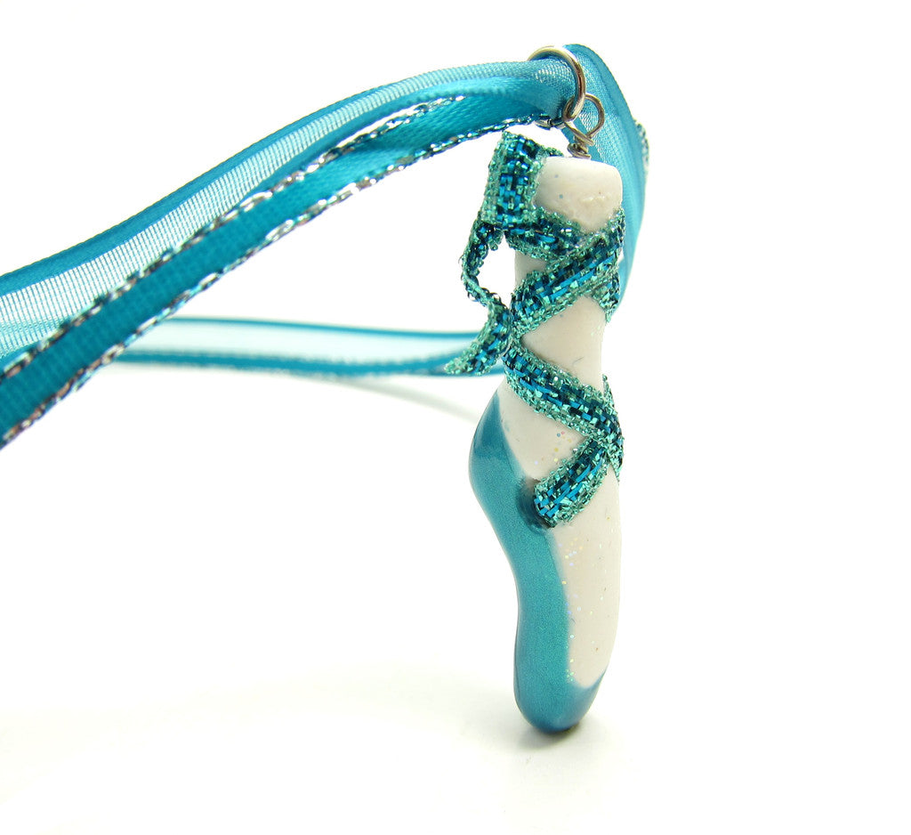Pointe Shoe Pendant Polymer Clay Ballet Slipper Necklace