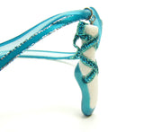 Teal Blue Polymer Clay Pointe Shoe Pendant Necklace