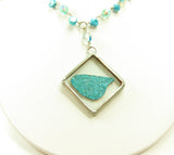 Teal Fairy Necklace with Soldered Glass Pendant