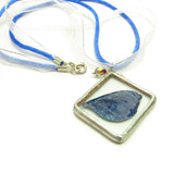 Royal Blue Fairy Wing Soldered Pendant Necklace