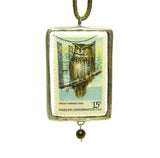 Owl & Forest Conservation Stamp Necklace